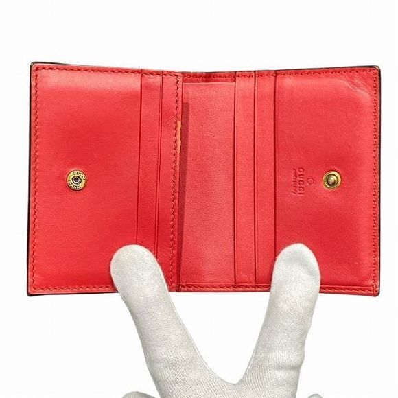Gucci GG Supreme 476050 Cherry Compact Wallet Bifold Wallet Women - Picture 3 of 9